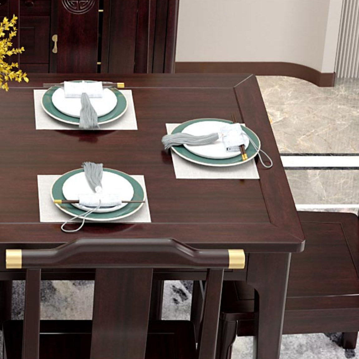 Rectangle Counter Dining Table Traditional Dinner Room Kitchen Table