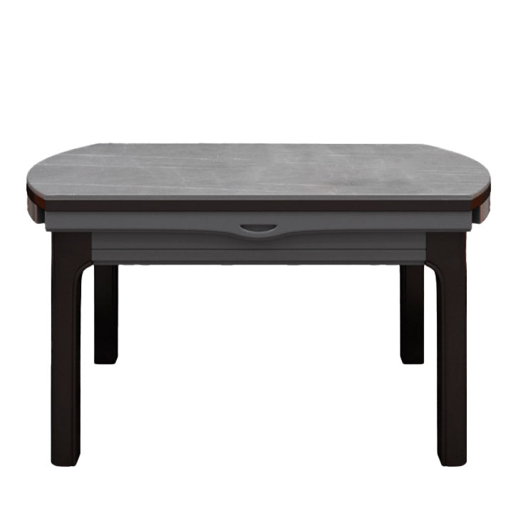 Modern Stone Round Dining Table Rubber Wood Base for Dining Room