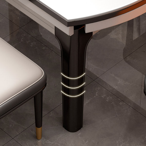 Modern Stone Round Dining Table Rubber Wood Base for Dining Room