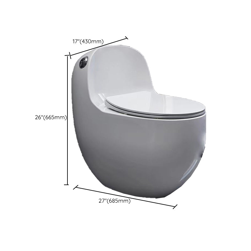 Contemporary Flush Toilet Floor Mounted Siphon Jet Porcelain Urine Toilet