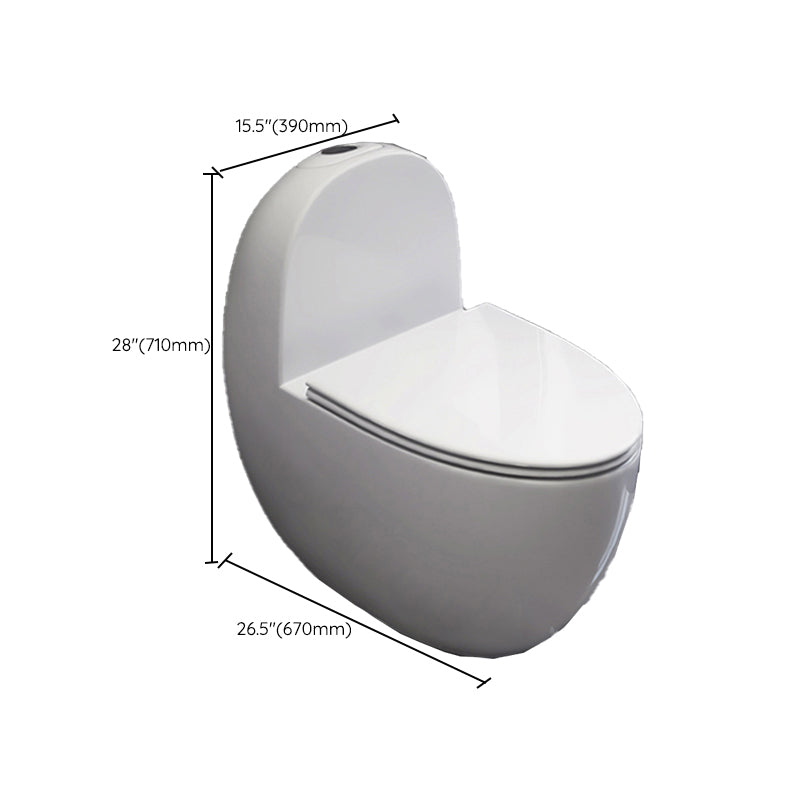 Contemporary Flush Toilet Floor Mounted Siphon Jet Porcelain Urine Toilet