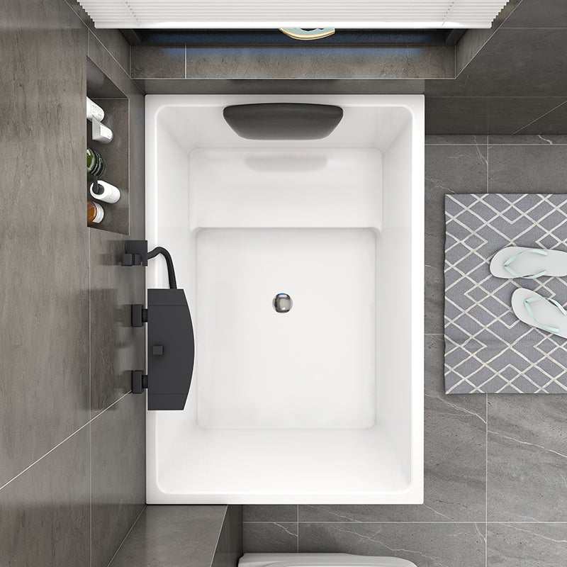 Back to Wall Rectangular Bathtub Antique Finish Soaking Bath Tub (Faucet not Included)