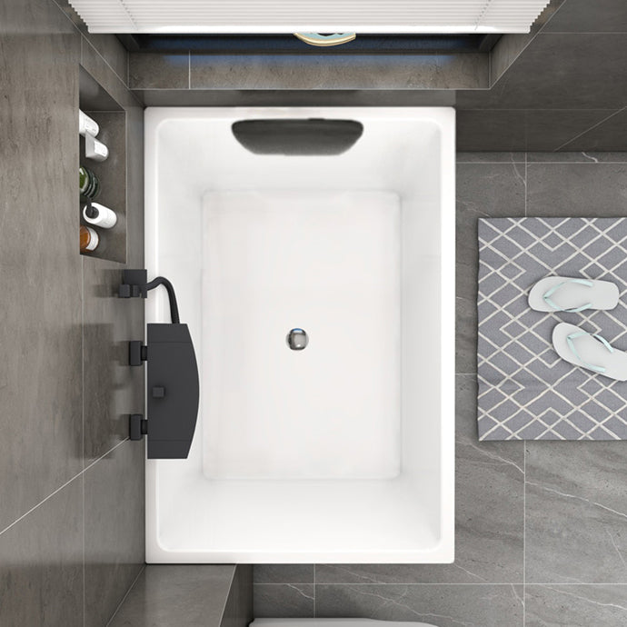 Back to Wall Rectangular Bathtub Antique Finish Soaking Bath Tub (Faucet not Included)