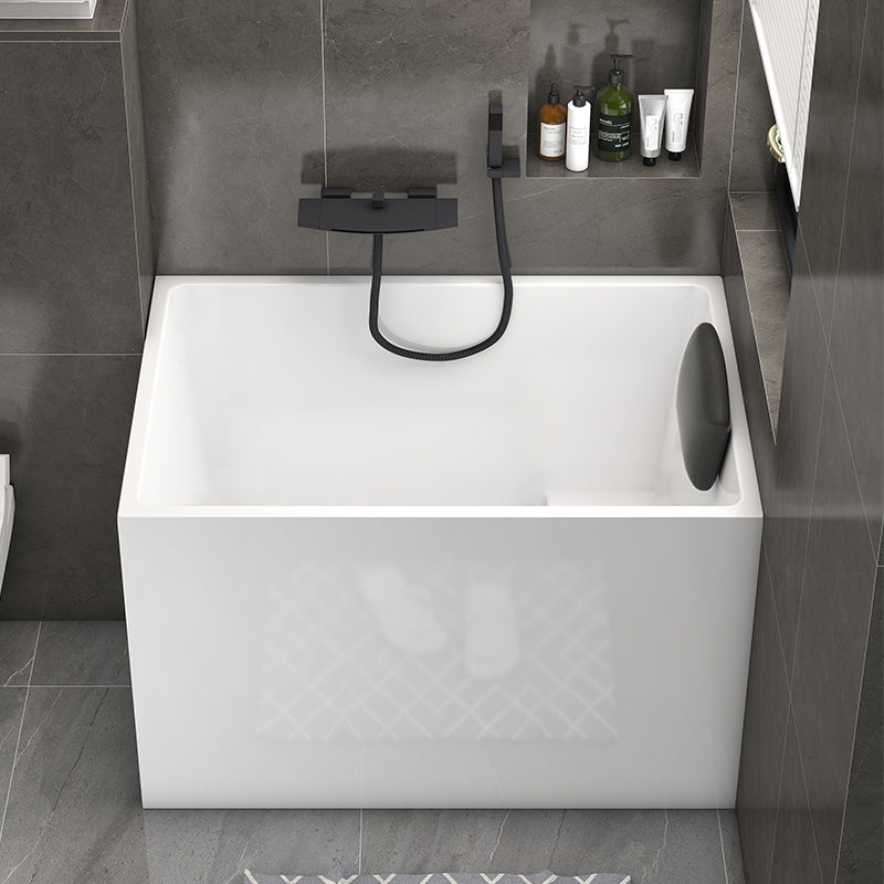 Back to Wall Rectangular Bathtub Antique Finish Soaking Bath Tub (Faucet not Included)