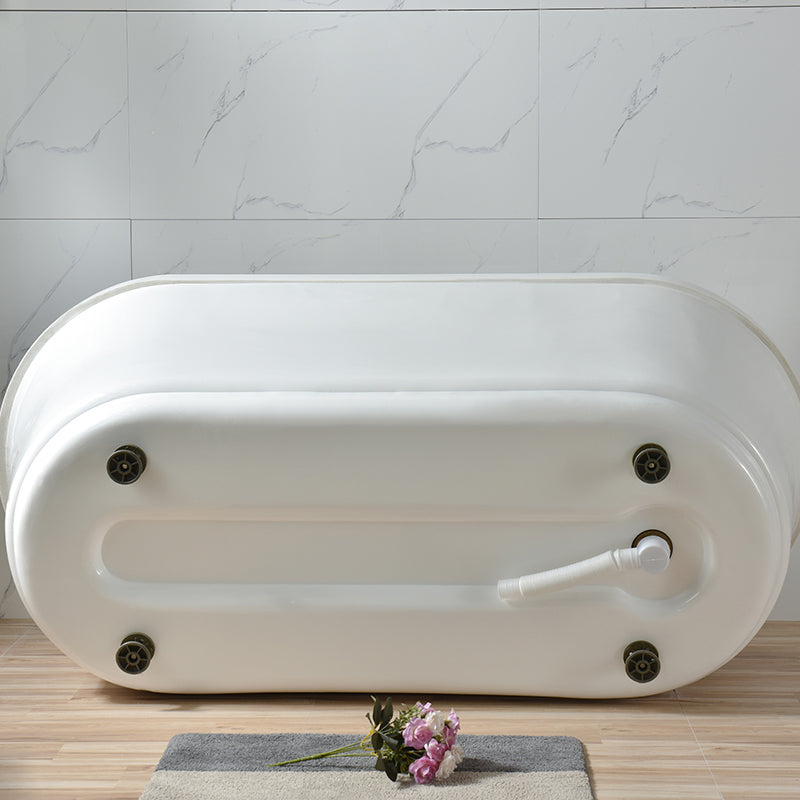 Stand Alone Antique Finish Bathtub Modern Oval Soaking Bath Tub