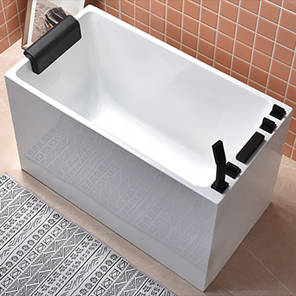 Stand Alone Antique Finish Bathtub Rectangular Soaking Modern Bath Tub