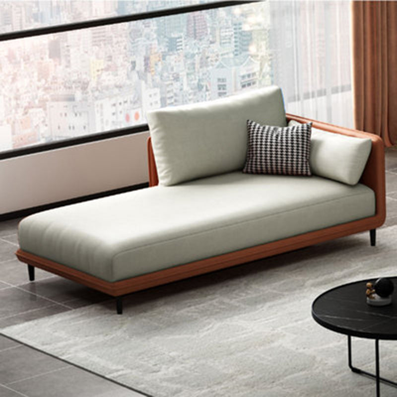 Modern One Armed Faux Leather Chaise, Square Arms Accent Chair