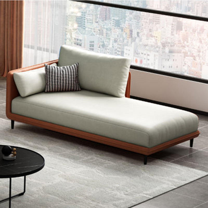 Modern One Armed Faux Leather Chaise, Square Arms Accent Chair