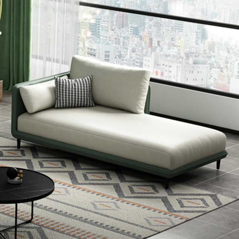Modern One Armed Faux Leather Chaise, Square Arms Accent Chair