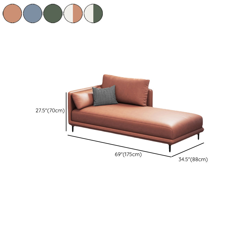 Modern One Armed Faux Leather Chaise, Square Arms Accent Chair