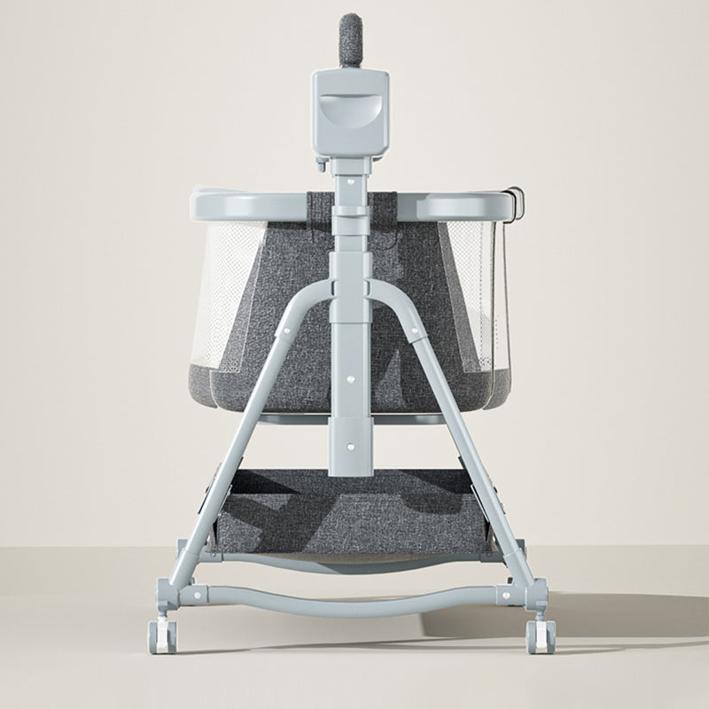 Rocking Crib Cradle Square Metal Cradle with Storage Shelf for Newborn