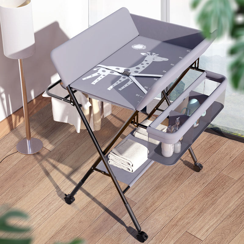 Metal Baby Changing Table with Shelf,  Folding Changing Table