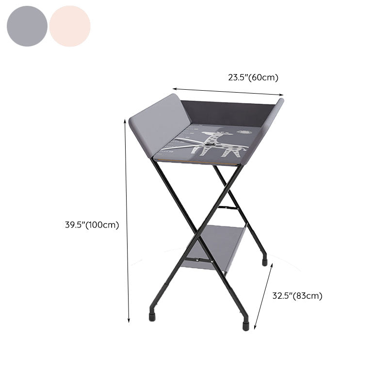 Metal Baby Changing Table with Shelf,  Folding Changing Table