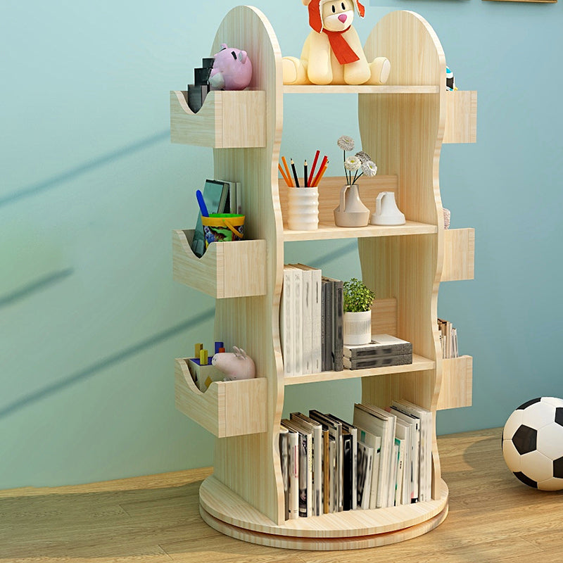 Modern Light Wood Book Shelf Freestanding Rotatable Book Display