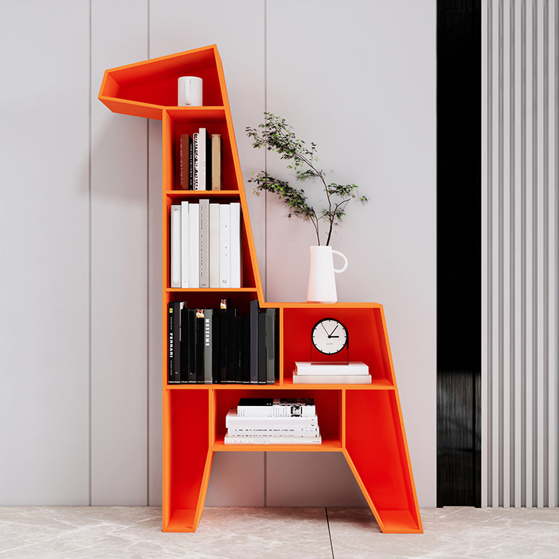 Scandinavian Closed Back Bookshelf Freestanding Metal Book Shelf