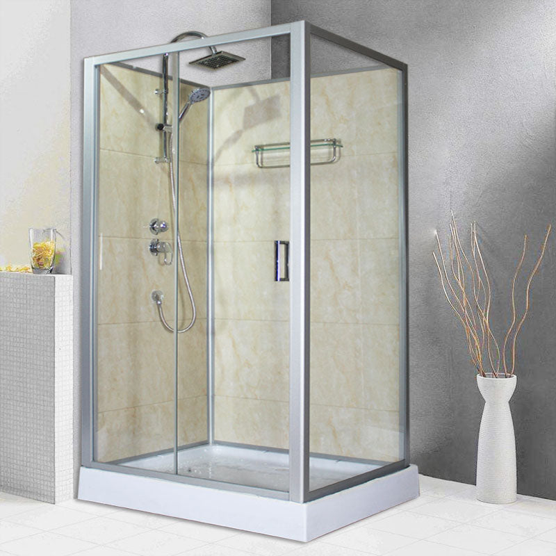 Modern Shower Kit with Base Foundation Sliding Door Shower Stall