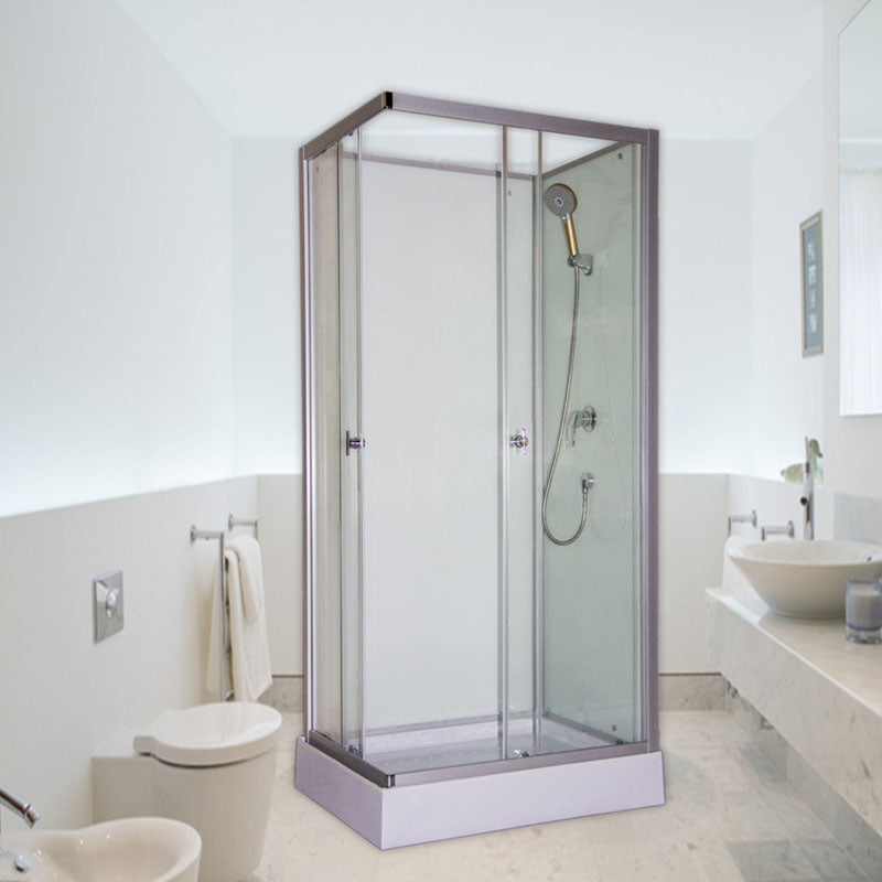 Modern Shower Kit with Base Foundation Sliding Door Shower Stall