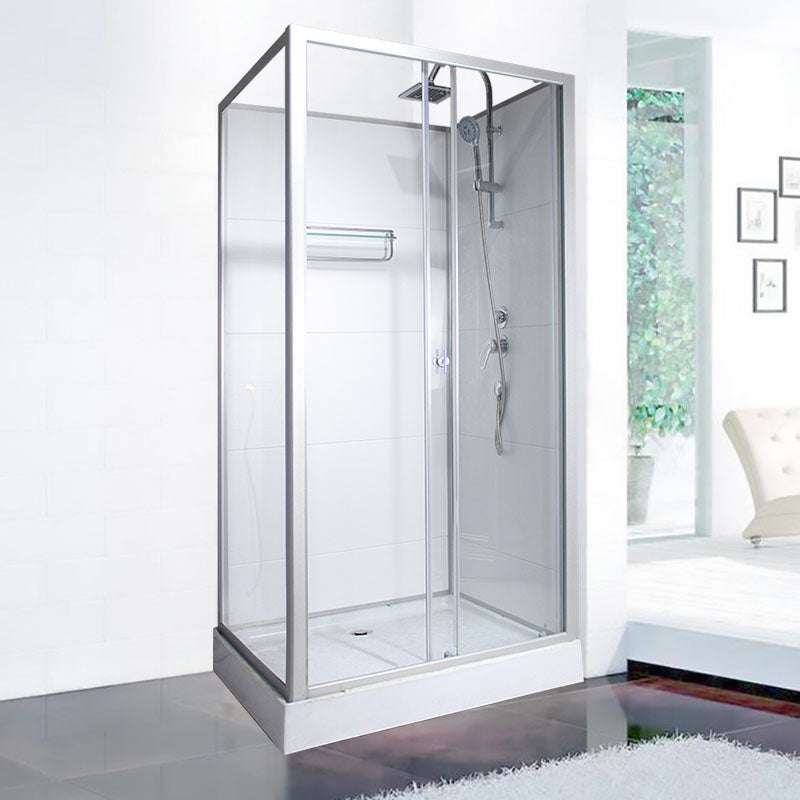 Modern Shower Kit with Base Foundation Sliding Door Shower Stall