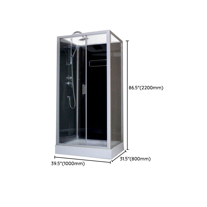 Modern Shower Kit with Base Foundation Sliding Door Shower Stall