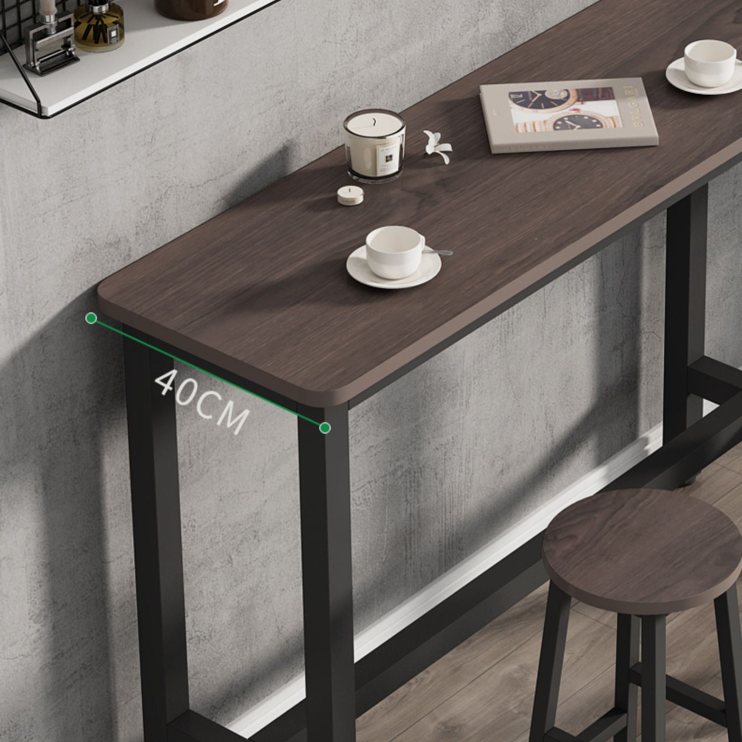 Modern Rectangle Wood Bar Table 2/3/4/5 Pieces Bar Table Set for Cafe