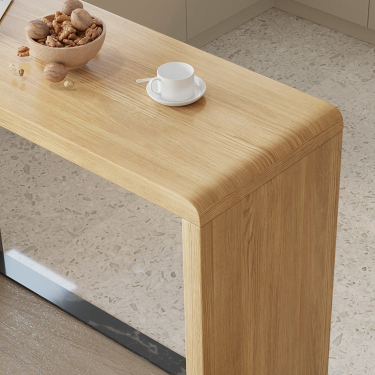 Modern Double Pedestal Bar Table Set 1/2/3 Pcs Solid Wood Bar Table and Backless Stools