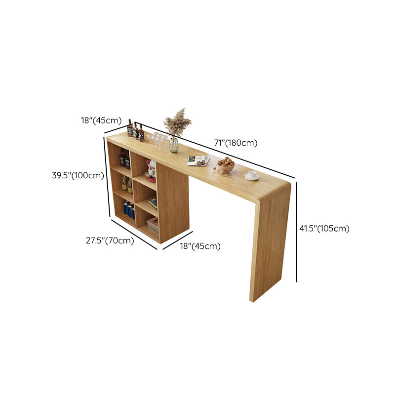 Modern Double Pedestal Bar Table Set 1/2/3 Pcs Solid Wood Bar Table and Backless Stools