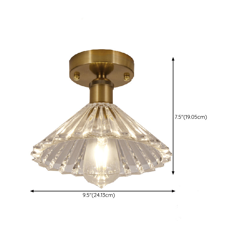 Modern Ceiling Lamp Creative Flush Mount Light Fixture with Glass Shade for Aisle Room
