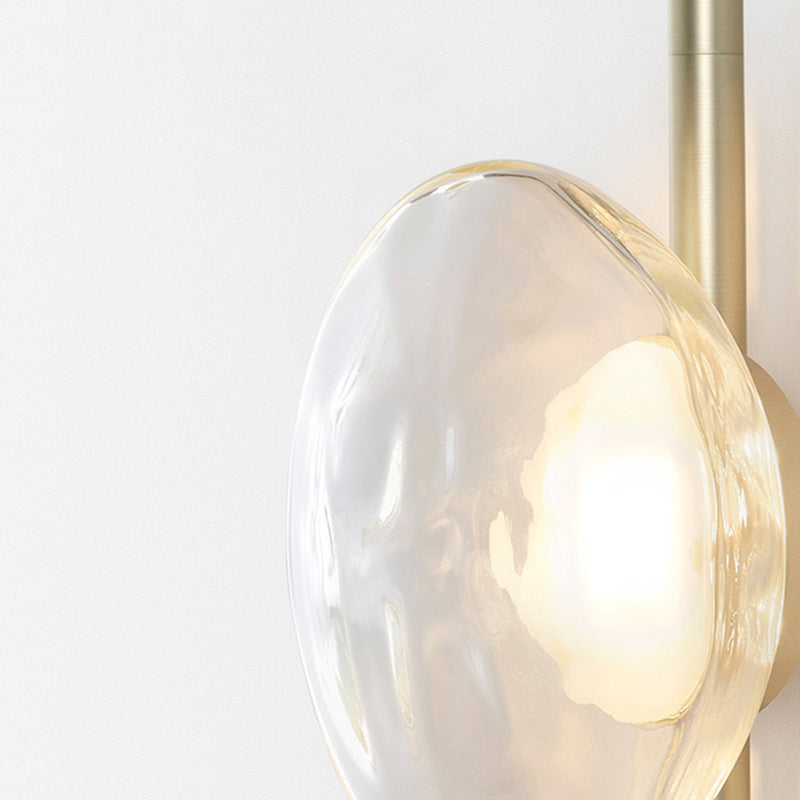 Metal and Glass Wall Sconce in Gold / Black 1 - Light Post Modern Wall Light