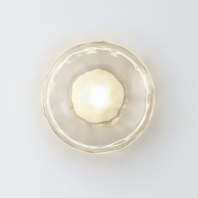 Metal and Glass Wall Sconce in Gold / Black 1 - Light Post Modern Wall Light