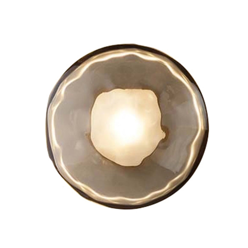 Metal and Glass Wall Sconce in Gold / Black 1 - Light Post Modern Wall Light