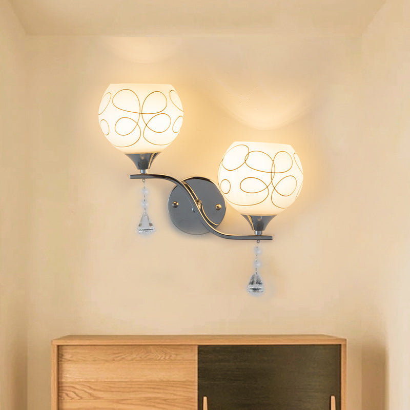 Modernist Wall Sconce Silver Wall Light Fixture for Living Room