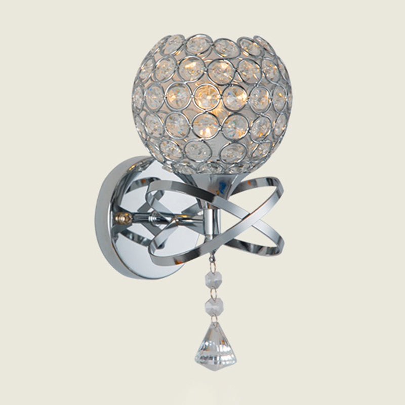 Modernist Wall Sconce Silver Wall Light Fixture for Living Room