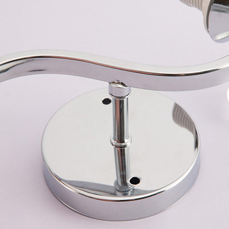Modernist Wall Sconce Silver Wall Light Fixture for Living Room