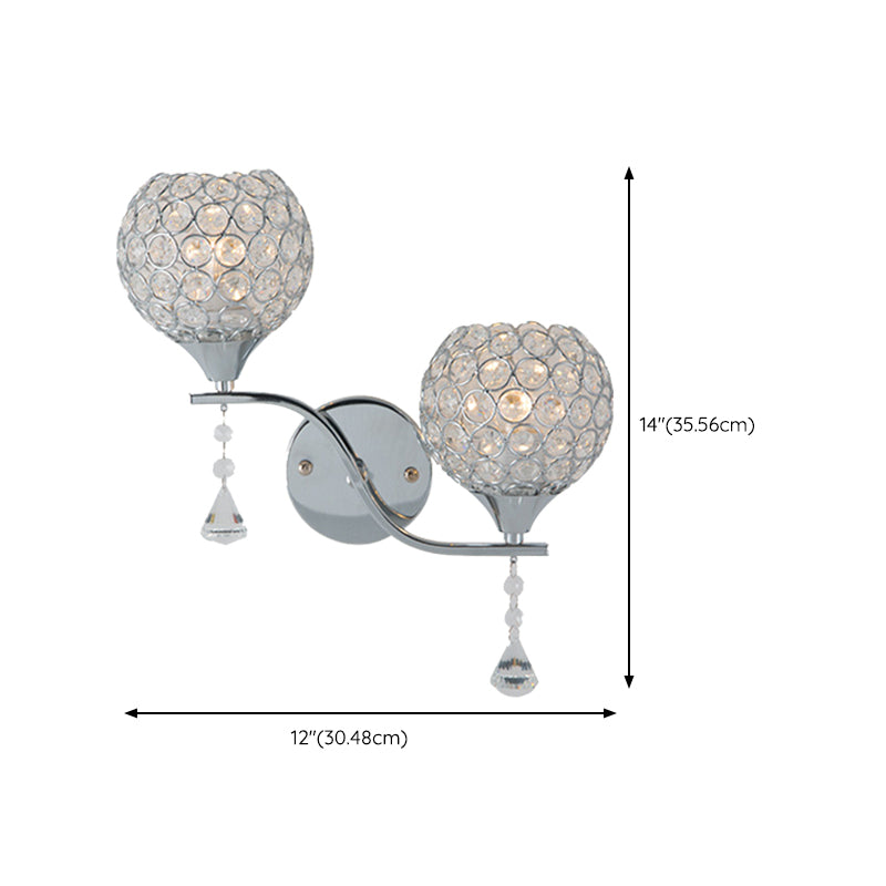 Modernist Wall Sconce Silver Wall Light Fixture for Living Room