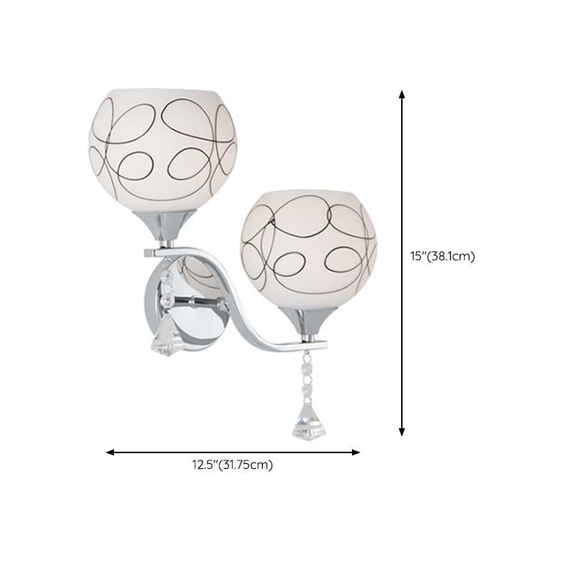 Modernist Wall Sconce Silver Wall Light Fixture for Living Room