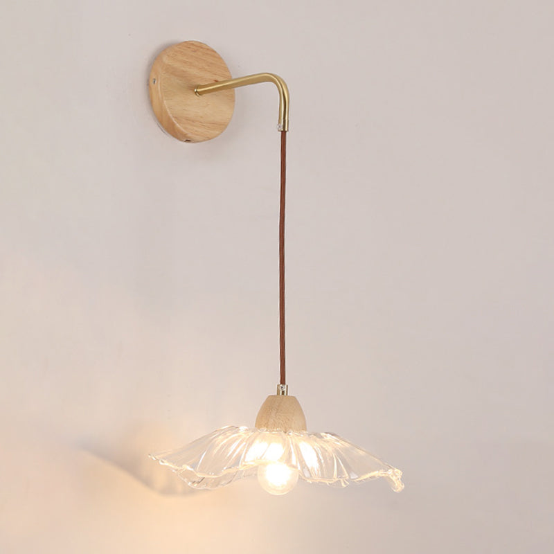 Modern Wall Lamp Wooden 1 Light Wall Vanity Lights for Washroom