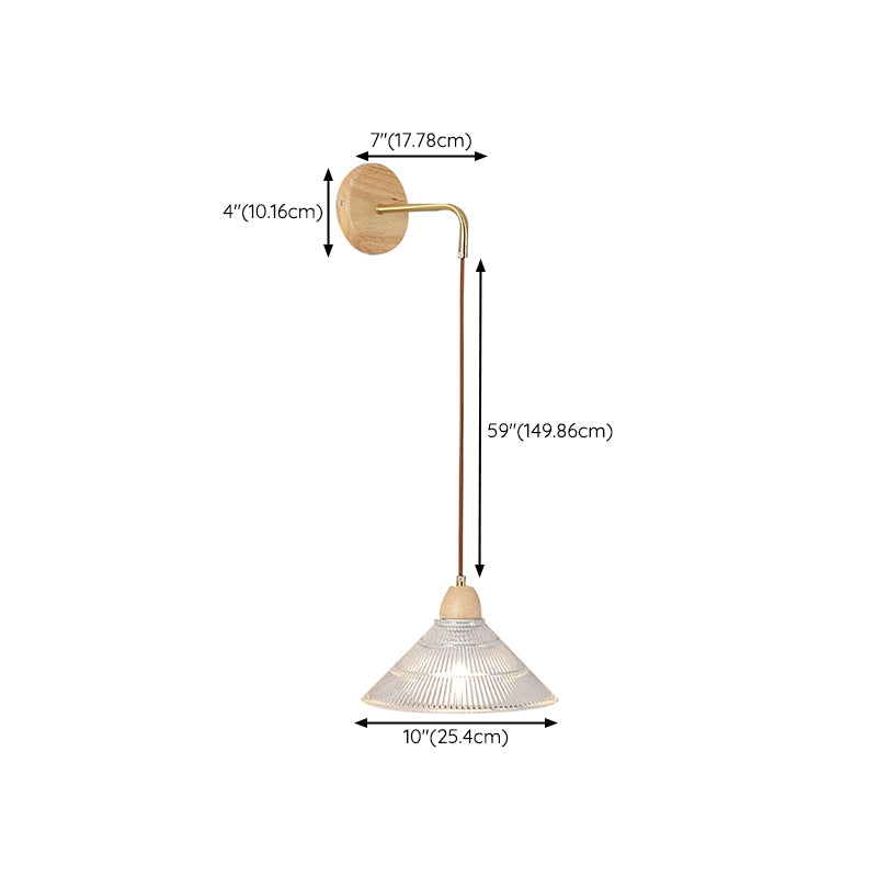 Modern Wall Lamp Wooden 1 Light Wall Vanity Lights for Washroom