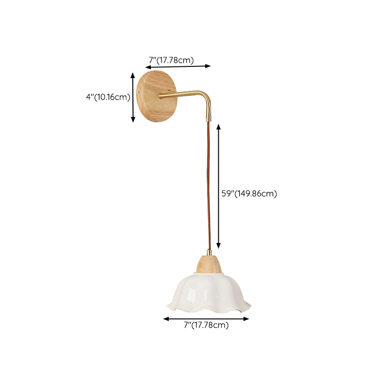 Modern Wall Lamp Wooden 1 Light Wall Vanity Lights for Washroom