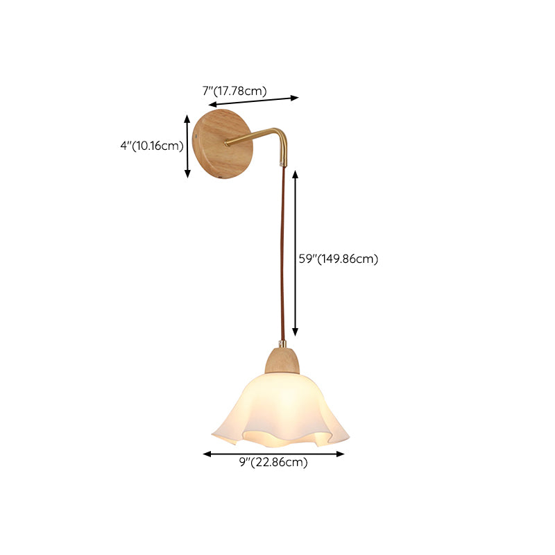 Modern Wall Lamp Wooden 1 Light Wall Vanity Lights for Washroom