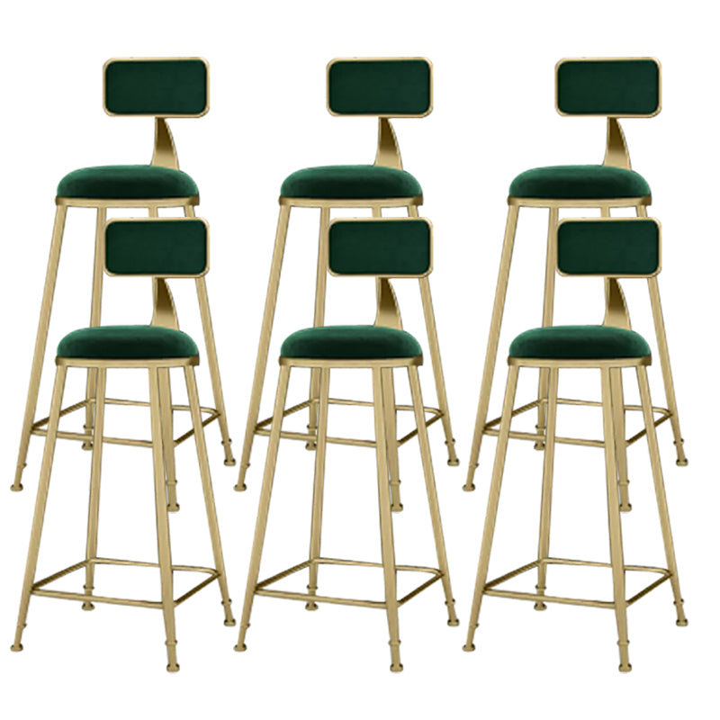 Industrial Armless Dining Stools Round Bar Stools with Metal Base