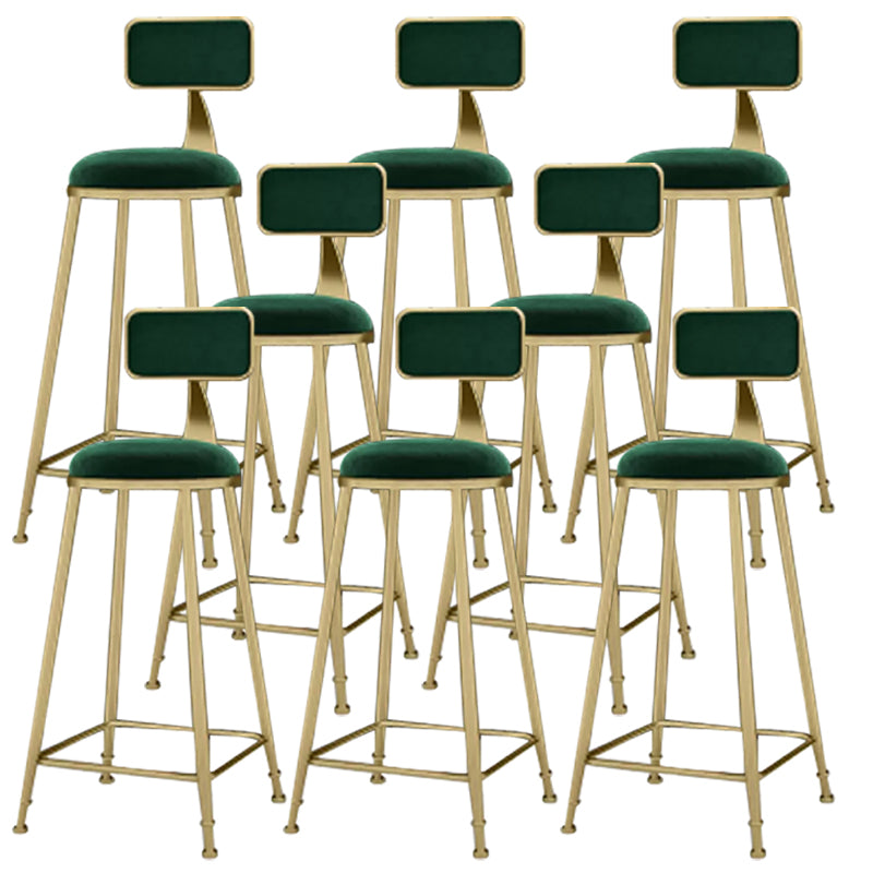 Industrial Armless Dining Stools Round Bar Stools with Metal Base