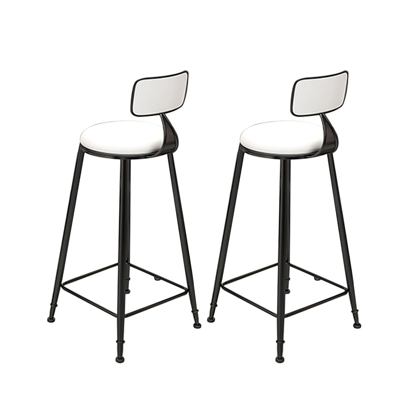 Industrial Armless Dining Stools Round Bar Stools with Metal Base