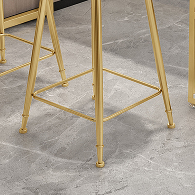 Industrial Armless Dining Stools Round Bar Stools with Metal Base