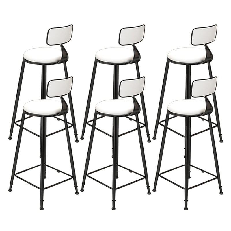 Industrial Armless Dining Stools Round Bar Stools with Metal Base