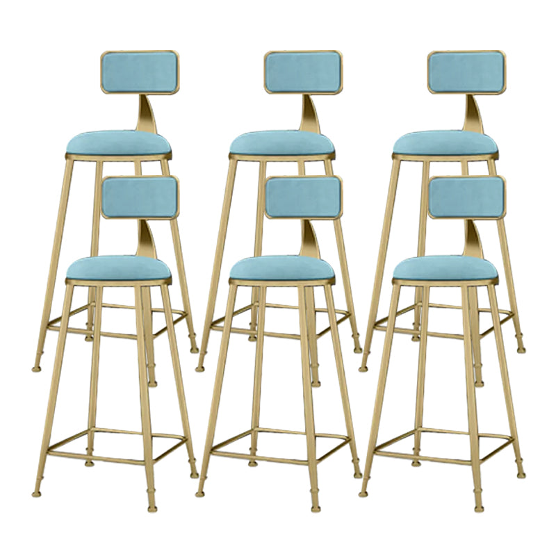 Industrial Armless Dining Stools Round Bar Stools with Metal Base