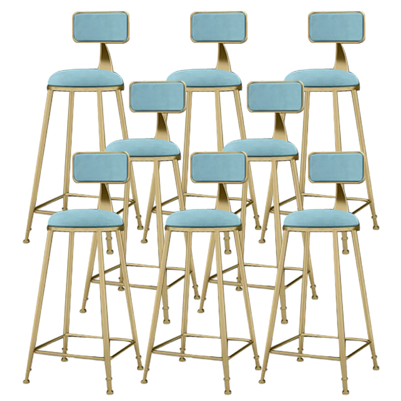 Industrial Armless Dining Stools Round Bar Stools with Metal Base