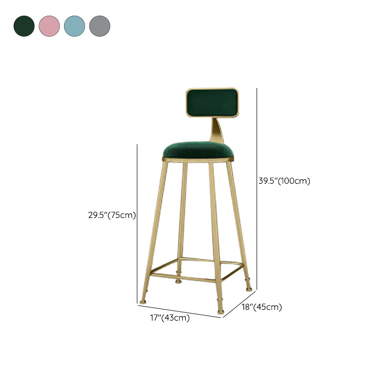 Industrial Armless Dining Stools Round Bar Stools with Metal Base