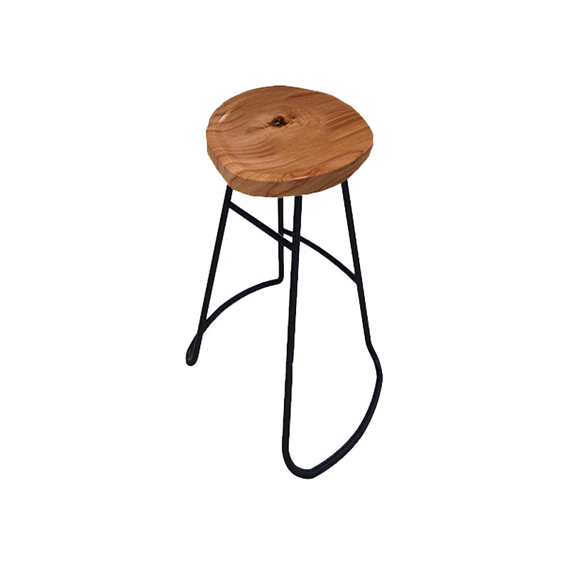 Solid Wood Bar Stools Modern Backless Dining Stools with Footrest