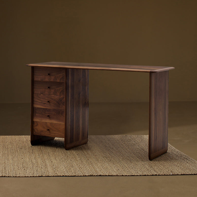 Modern Rectangle Wood Bar Table Wood Base with Lockers for Dining Room