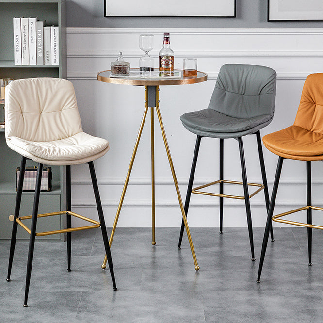 Modern Round Bar Table Artificial Wood Table Metal Base for Balcony